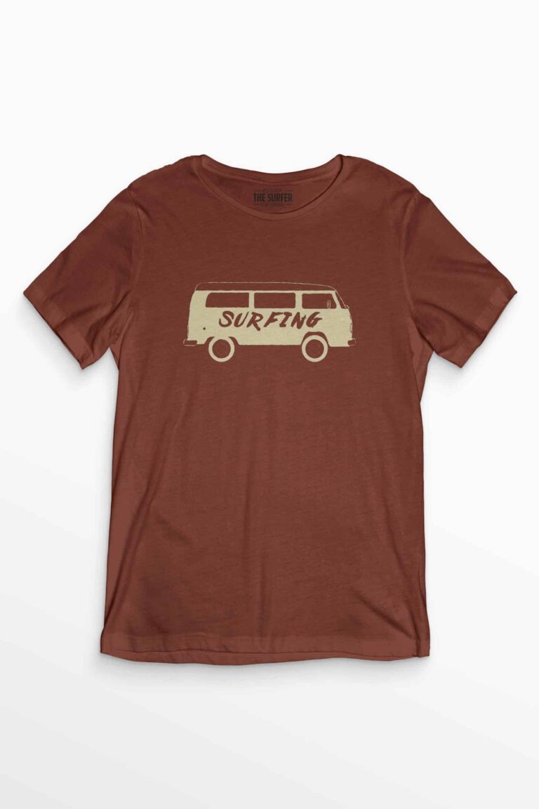 Surfing Rust Cotton Tee - Image 3